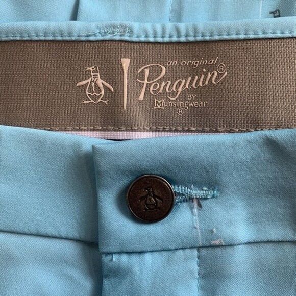 NWT Penguin | Blue Smuff Pete On The Green Printed Golf Short 36 - Picture 6 of 6